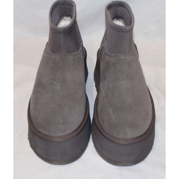 UGG CLASSIC MINI DIPPER PLATFORM SHEARLING LINED BOOTS US 7 WOMEN THUNDER GRAY‎ - Picture 4 of 6